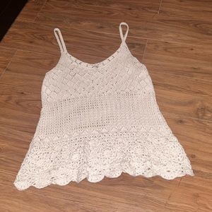 White crochet tank top